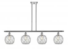  516-4I-PC-G122-8RW - Farmhouse Rope - 4 Light - 48 inch - Polished Chrome - Cord hung - Island Light