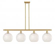 Innovations Lighting 516-4I-SG-G1216-10WM - White Mouchette - 4 Light - 48 inch - Satin Gold - Stem Hung - Island Light