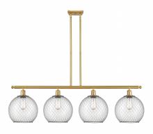 Innovations Lighting 516-4I-SG-G122-10CBK - Large Farmhouse Chicken Wire 4 Light Island Light