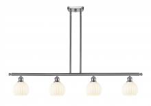  516-4I-SN-G1217-6WV - White Venetian - 4 Light - 48 inch - Brushed Satin Nickel - Stem Hung - Island Light