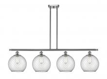 Innovations Lighting 516-4I-SN-G122-10CBK - Large Farmhouse Chicken Wire 4 Light Island Light