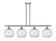 Innovations Lighting 516-4I-SN-G122-10CSN - Large Farmhouse Chicken Wire 4 Light Island Light