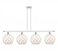 Innovations Lighting 516-4I-WPC-G121-10RW - Farmhouse Rope - 4 Light - 48 inch - White Polished Chrome - Cord hung - Island Light