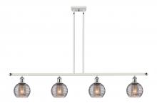  516-4I-WPC-G1213-6SM - Athens Deco Swirl - 4 Light - 48 inch - White Polished Chrome - Cord hung - Island Light