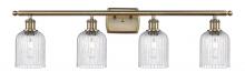  516-4W-AB-G559-5SDY - Bridal Veil - 4 Light - 35 inch - Antique Brass - Bath Vanity Light