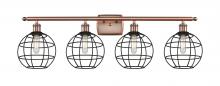 Innovations Lighting 516-4W-AC-CE-8-BK - Lake Placid - 4 Light - 38 inch - Antique Copper - Bath Vanity Light