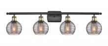 Innovations Lighting 516-4W-BAB-G1213-6SM - Athens Deco Swirl - 4 Light - 36 inch - Black Antique Brass - Bath Vanity Light