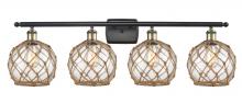 Innovations Lighting 516-4W-BAB-G122-8RB - Farmhouse Rope - 4 Light - 38 inch - Black Antique Brass - Bath Vanity Light