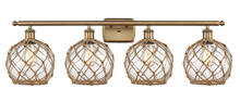  516-4W-BB-G122-8RB - Farmhouse Rope - 4 Light - 38 inch - Brushed Brass - Bath Vanity Light