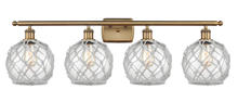  516-4W-BB-G122-8RW - Farmhouse Rope - 4 Light - 38 inch - Brushed Brass - Bath Vanity Light