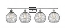 Innovations Lighting 516-4W-PC-G122-8CBK - Farmhouse Chicken Wire 4 Light Bath Vanity Light