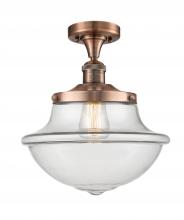  517-1CH-AC-G542 - Oxford - 1 Light - 12 inch - Antique Copper - Semi-Flush Mount