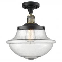 Innovations Lighting 517-1CH-BAB-G544 - Oxford - 1 Light - 12 inch - Black Antique Brass - Semi-Flush Mount