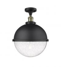 Innovations Lighting 517-1CH-BAB-HFS-124-BK - Hampden - 1 Light - 13 inch - Black Antique Brass - Semi-Flush Mount