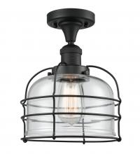 Innovations Lighting 517-1CH-BK-G72-CE - Large Bell Cage 1 Light Semi-Flush Mount