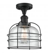 Innovations Lighting 517-1CH-BK-G74-CE - Large Bell Cage 1 Light Semi-Flush Mount