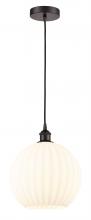 Innovations Lighting 616-1P-OB-G1217-12WV - White Venetian - 1 Light - 12 inch - Oil Rubbed Bronze - Cord Hung - Mini Pendant