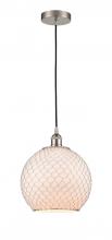 Innovations Lighting 616-1P-SN-G121-10CSN - Large Farmhouse Chicken Wire 1 Light Mini Pendant