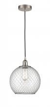 Innovations Lighting 616-1P-SN-G122-10CBK - Large Farmhouse Chicken Wire 1 Light Mini Pendant