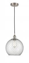 Innovations Lighting 616-1P-SN-G122-10CSN - Large Farmhouse Chicken Wire 1 Light Mini Pendant