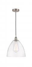  616-1P-SN-GBD-122 - Bristol - 1 Light - 12 inch - Brushed Satin Nickel - Cord hung - Mini Pendant