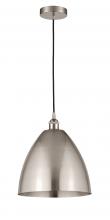  616-1P-SN-MBD-12-SN - Bristol - 1 Light - 12 inch - Brushed Satin Nickel - Cord hung - Mini Pendant