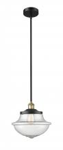  616-1S-BAB-G544 - Oxford - 1 Light - 12 inch - Black Antique Brass - Cord hung - Mini Pendant