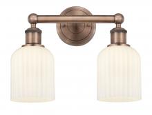  616-2W-AC-G559-5GWH - Bridal Veil - 2 Light - 14 inch - Antique Copper - Bath Vanity Light