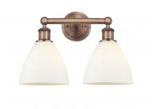  616-2W-AC-GBD-751 - Bristol - 2 Light - 17 inch - Antique Copper - Bath Vanity Light