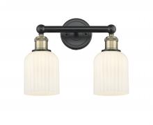  616-2W-BAB-G559-5GWH - Bridal Veil - 2 Light - 14 inch - Black Antique Brass - Bath Vanity Light