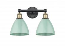  616-2W-BAB-MBD-75-SF - Plymouth - 2 Light - 17 inch - Black Antique Brass - Bath Vanity Light