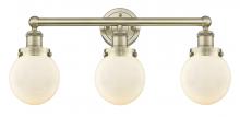  616-3W-AB-G201-6 - Beacon - 3 Light - 24 inch - Antique Brass - Bath Vanity Light