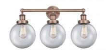 Innovations Lighting 616-3W-AC-G202-8 - Beacon - 3 Light - 26 inch - Antique Copper - Bath Vanity Light