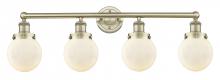  616-4W-AB-G201-6 - Beacon - 4 Light - 33 inch - Antique Brass - Bath Vanity Light