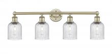  616-4W-AB-G559-5SDY - Bridal Veil - 4 Light - 32 inch - Antique Brass - Bath Vanity Light