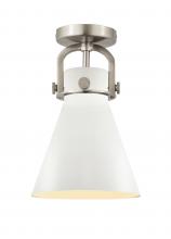 Innovations Lighting 710-1F-SN-M711-8W - Newton Cone Flush Mount