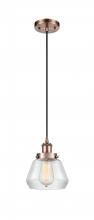 Innovations Lighting 916-1P-AC-G172 - Fulton - 1 Light - 6 inch - Antique Copper - Cord hung - Mini Pendant