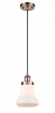  916-1P-AC-G191 - Bellmont - 1 Light - 6 inch - Antique Copper - Cord hung - Mini Pendant