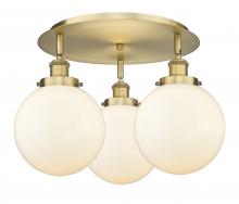 Innovations Lighting 916-3C-BB-G201-8 - Beacon - 3 Light - 20 inch - Brushed Brass - Flush Mount