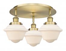  916-3C-BB-G531 - Oxford - 3 Light - 19 inch - Brushed Brass - Flush Mount