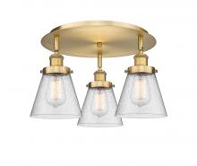  916-3C-BB-G64 - Cone - 3 Light - 18 inch - Brushed Brass - Flush Mount