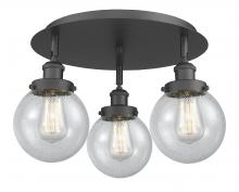 Innovations Lighting 916-3C-BK-G204-6 - Beacon - 3 Light - 18 inch - Matte Black - Flush Mount