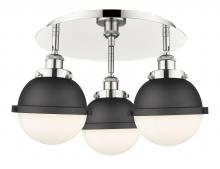 Innovations Lighting 916-3C-PN-HFS-61-BK - Ballston Urban - 3 Light - 19 inch - Polished Nickel - Flush Mount