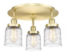 Innovations Lighting 916-3C-SG-G513 - Bell - 3 Light - 17 inch - Satin Gold - Flush Mount