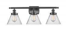 Innovations Lighting 916-3W-BK-G44 - Large Cone 3 Light Bath Vanity Light