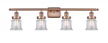  916-4W-AC-G182S - Canton - 4 Light - 36 inch - Antique Copper - Bath Vanity Light