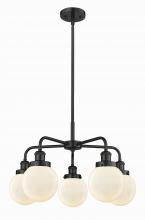  916-5CR-BK-G201-6 - Beacon - 5 Light - 25 inch - Matte Black - Chandelier