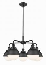 Innovations Lighting 916-5CR-BK-HFS-61-BK - Ballston Urban - 5 Light - 26 inch - Matte Black - Chandelier