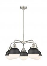 Innovations Lighting 916-5CR-SN-HFS-61-BK - Ballston Urban - 5 Light - 26 inch - Satin Nickel - Chandelier