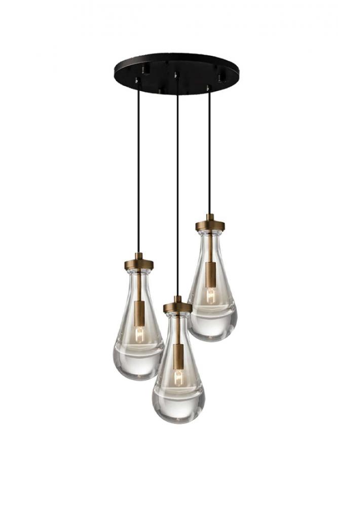 Loft Pendant Aged Brass/Black